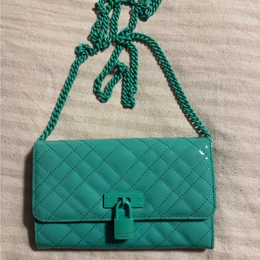 Kurt Geiger Teal Quilted Crossbody Bag